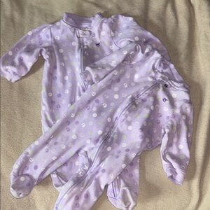 Purple Polka Dot Baby Sleepers